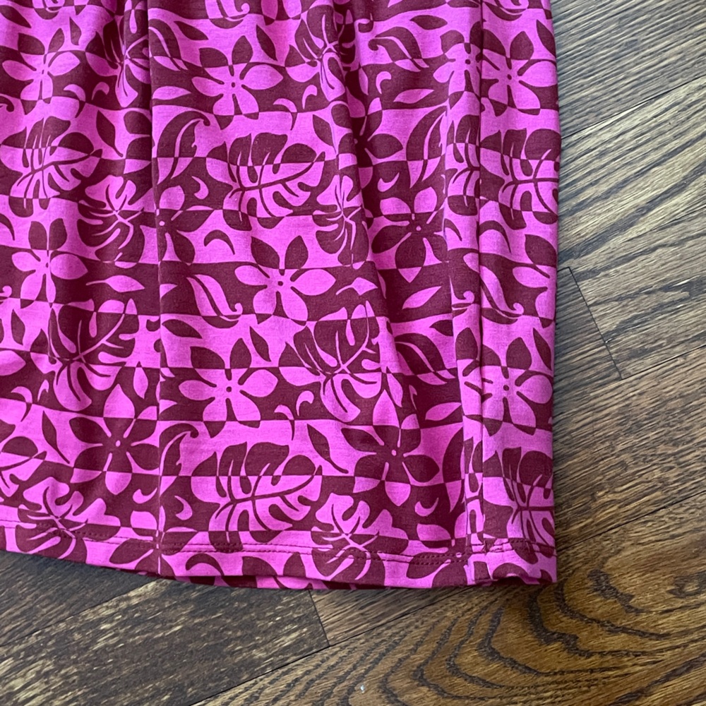 Lands’ End Magenta/Burgundy Floral Print Dress - Size XS 2-4 - Picture 4 of 5